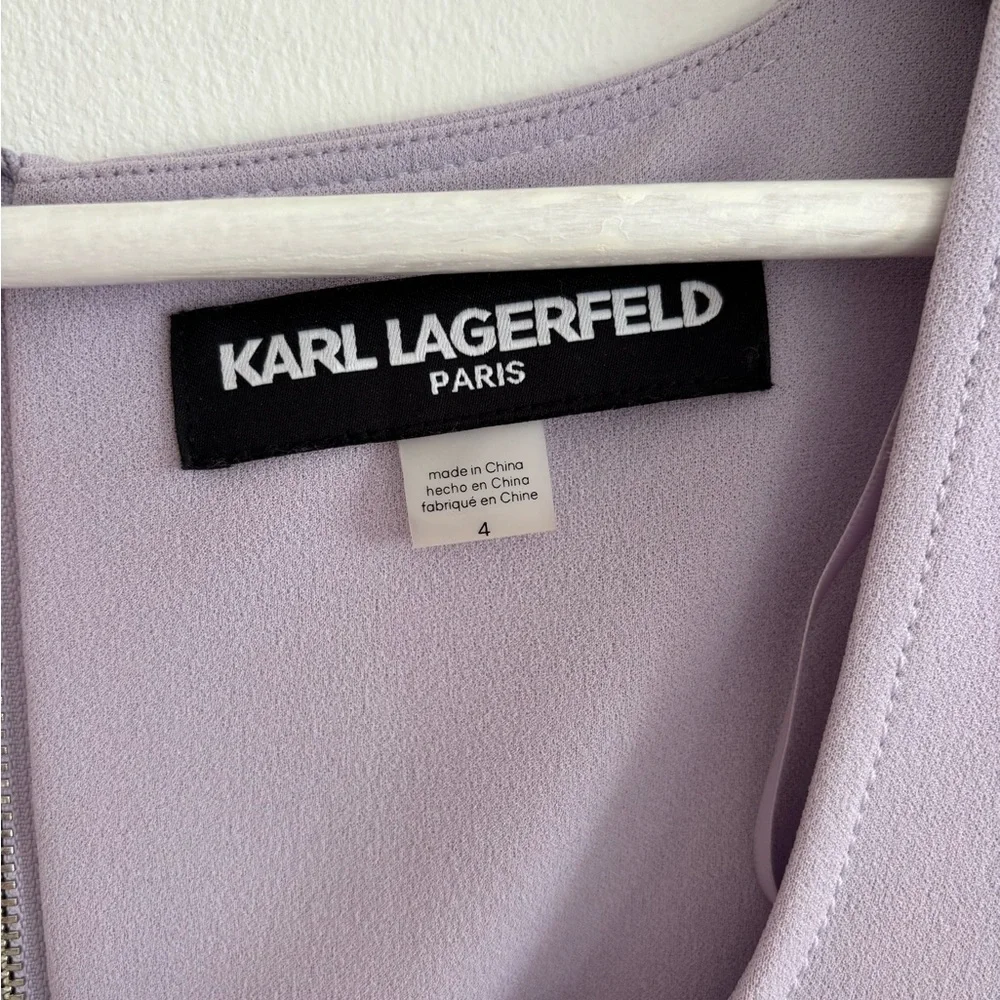 Karl Lagerfeld Light Purple Puff Sleeve Mini Dress - Picture 2 of 3